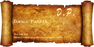 Dancz Patrik névjegykártya